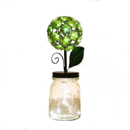Ultimate Innovations Lighted Hydrangea Jar Green 3096